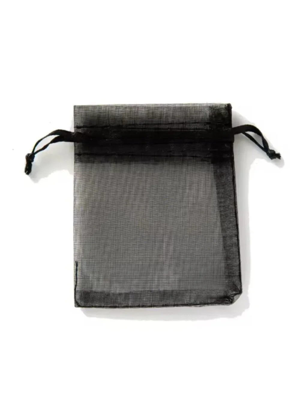 48-Pack Black Sheer Organza Drawstring Gift Bags Mini Jewelry & Favor Pouches